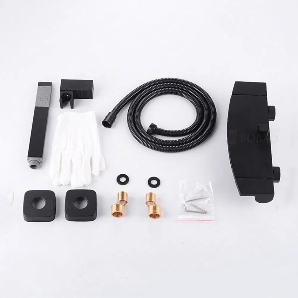 Luxury Modern Brass Matte Black Waterfall Bath Faucet