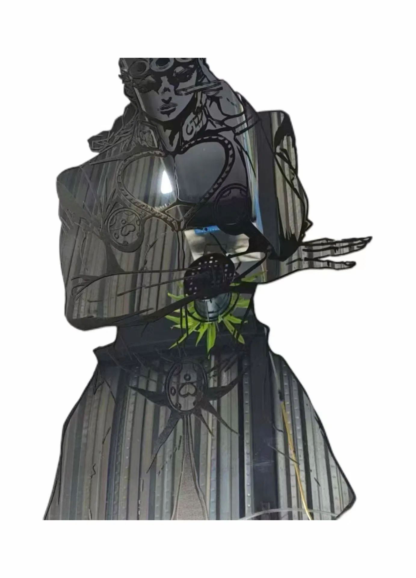 High Quality Custom Laser Cut Silver Mirror Acrylic Stickable Anime