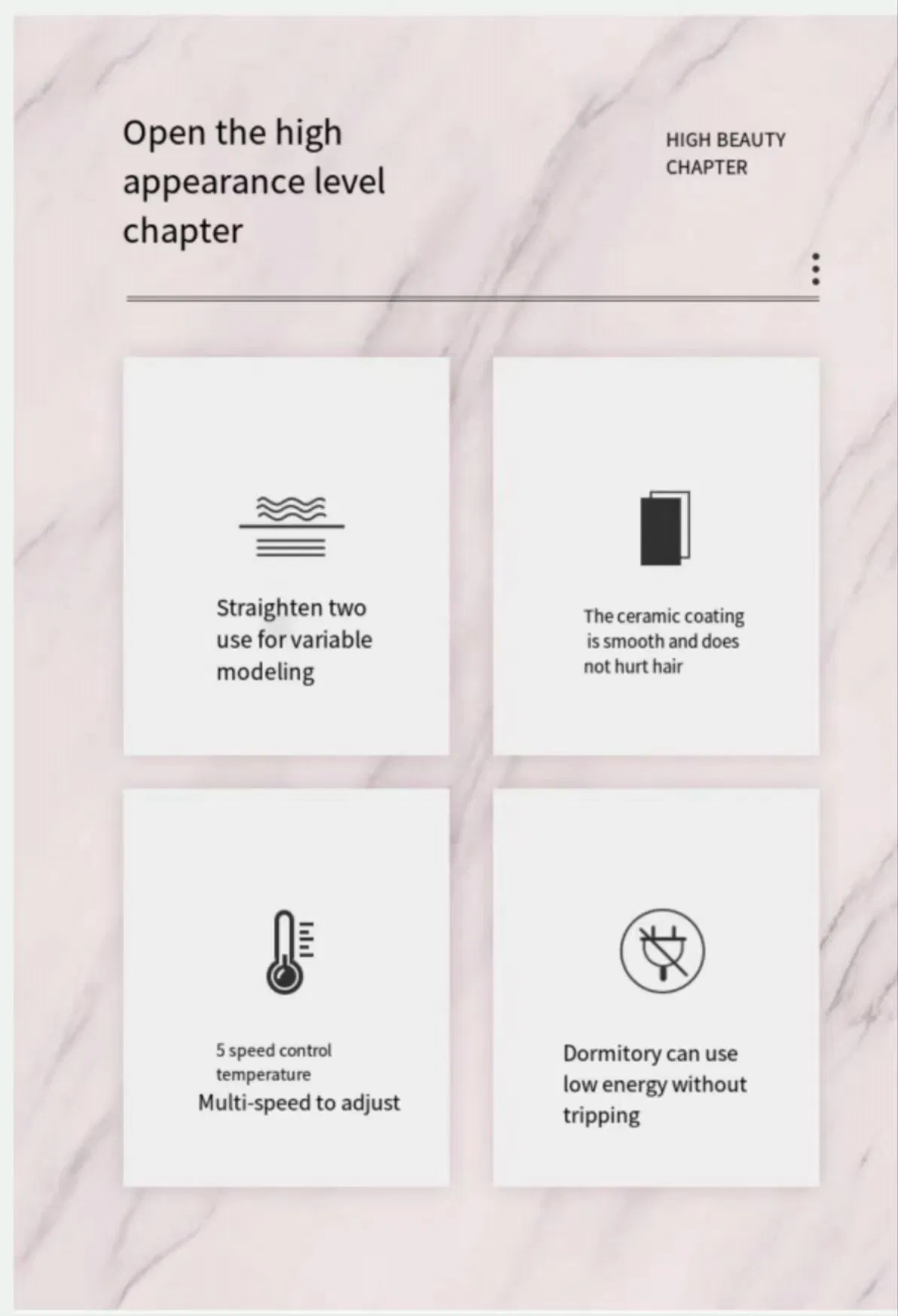 2024 Professional Fast Heating Titanium Hair Straightening Iron with GPPS+PA Material