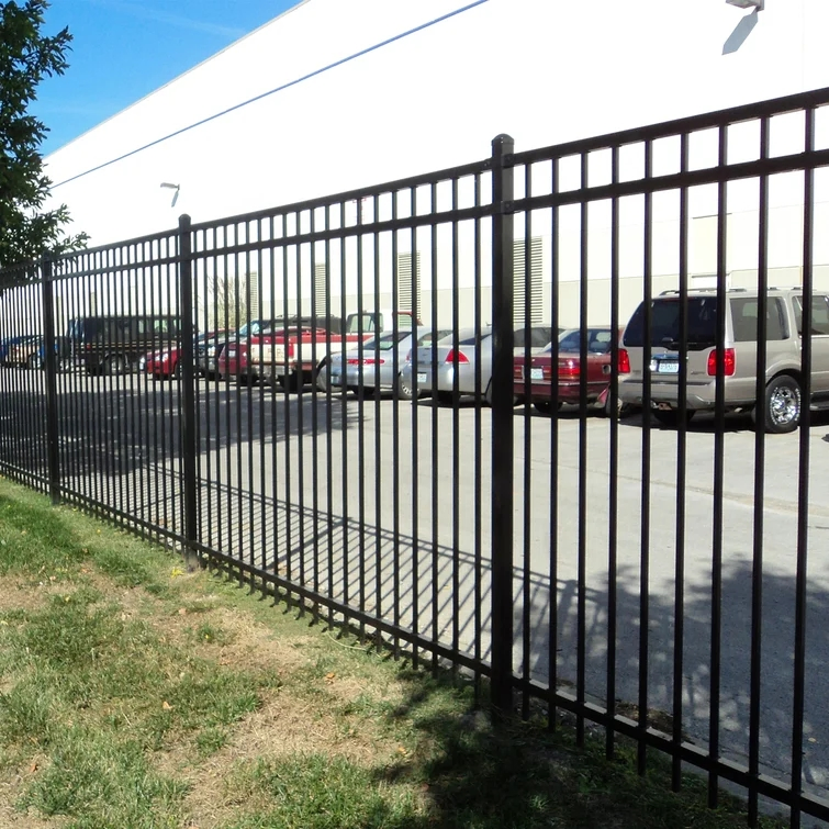 Flat Top Garden Powder Coated Wrought Iron Tubular Fence