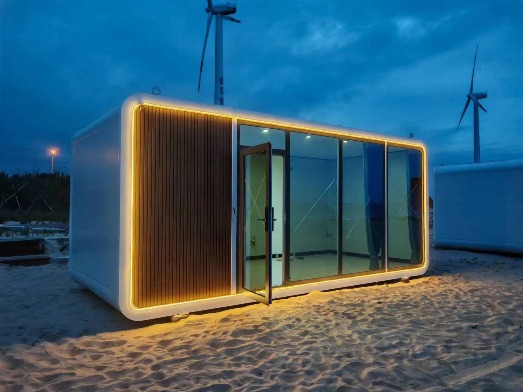 Modular Apple Cabin Home for Seamless Assembly with Galvanized Steel and Glass Walls