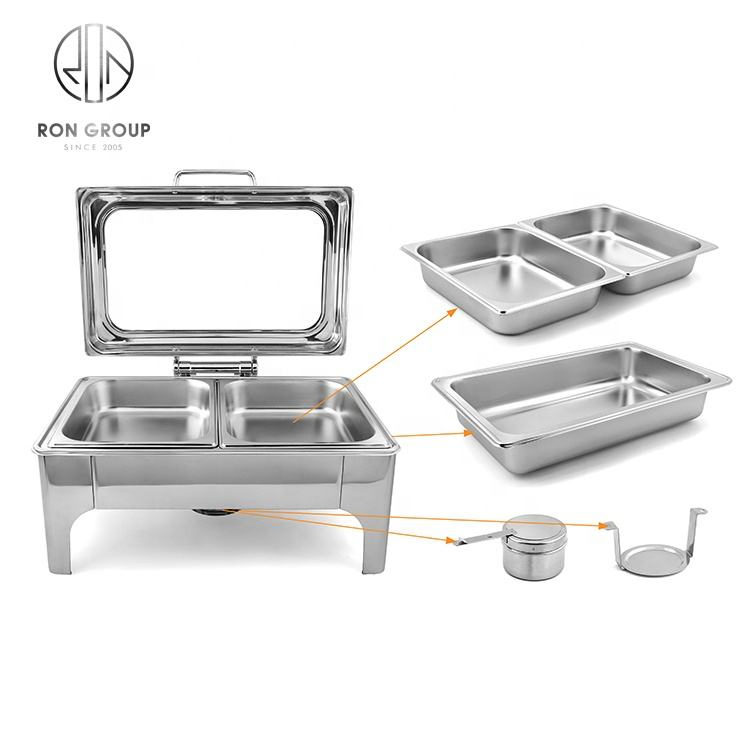Commercial Hotel Restaurant Kitchen Equipment Stainless Steel Food Warmer Buffet Chafing Dish