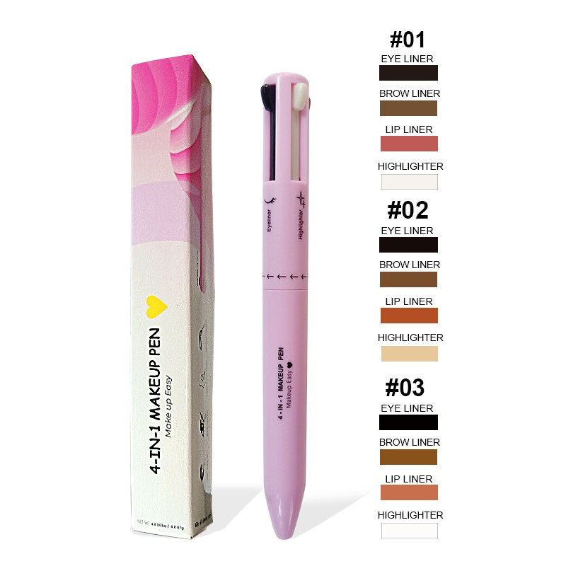 All-in-One Makeup Pen Lip Liner Highlighter Eyeliner Eyebrow Pencil with Refills
