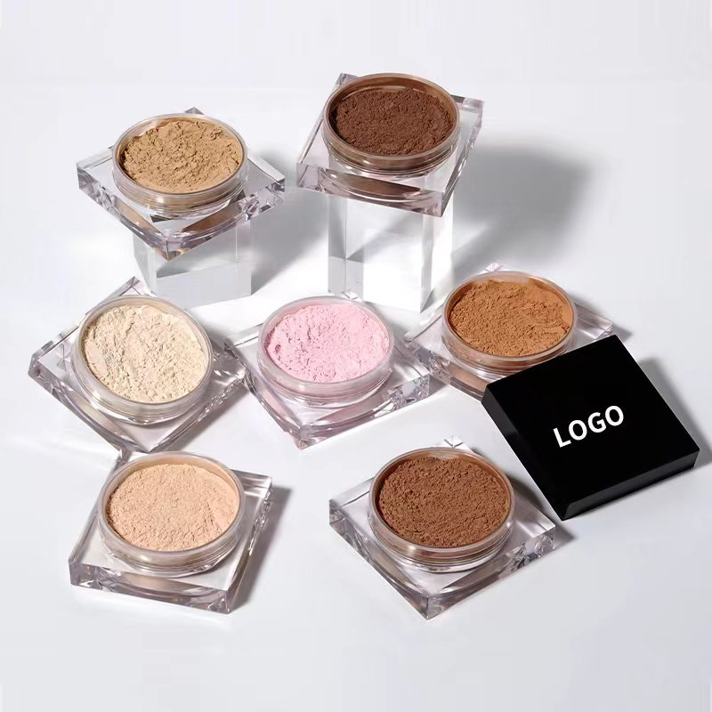 Matte Blurring Vegan Face Private Label Talc Free Pink Makeup Loose Setting Powder Foundation