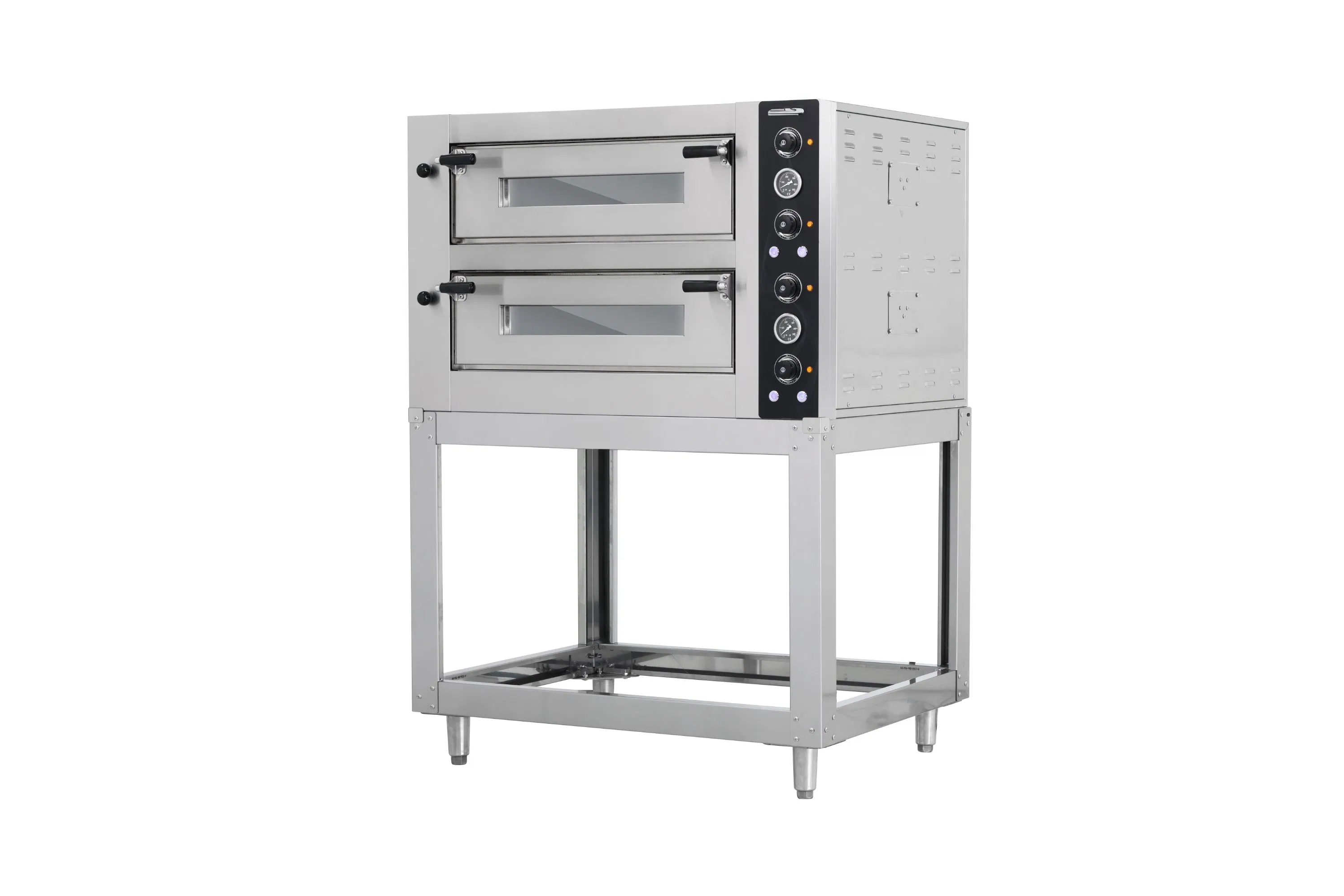 Two Deck Electric Commercial Pizza Oven with Adjustable Temperature and Timer Control