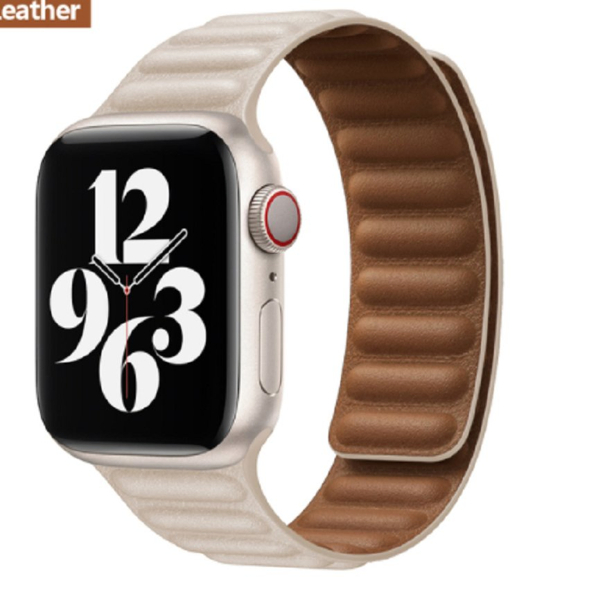 Magnetic PU Leather Watch Band for iWatch 6/7/8/Se Watch Replacement