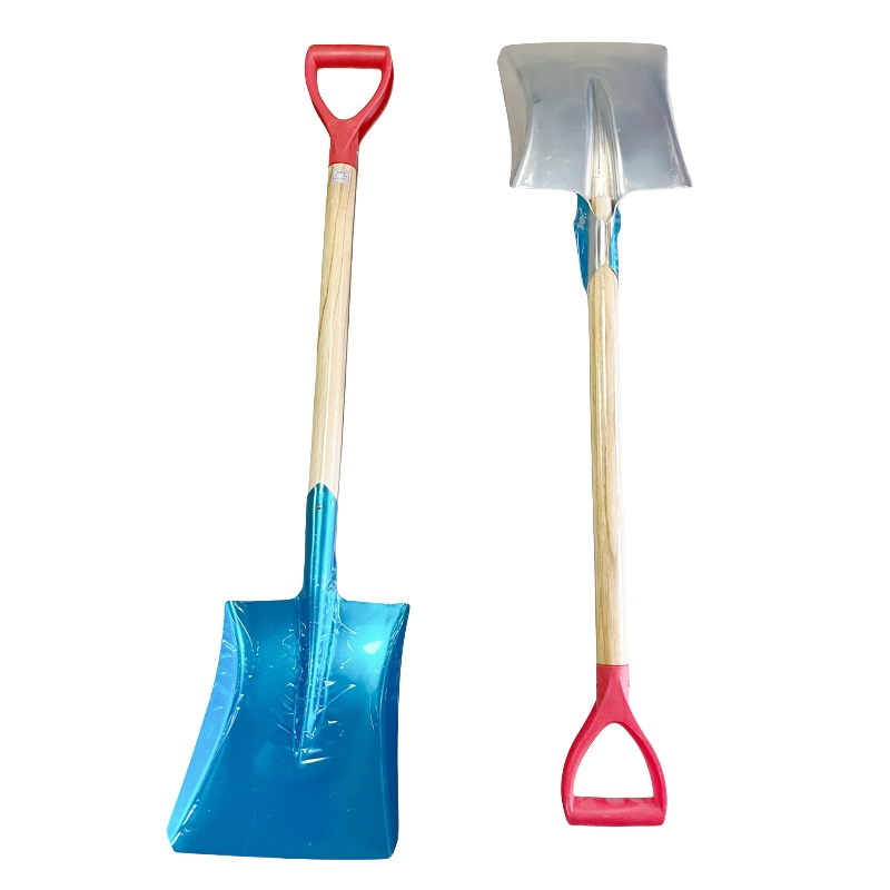 Y-Handle Gardening Shovel Aluminum Scoop Shovel with Wooden Handle
