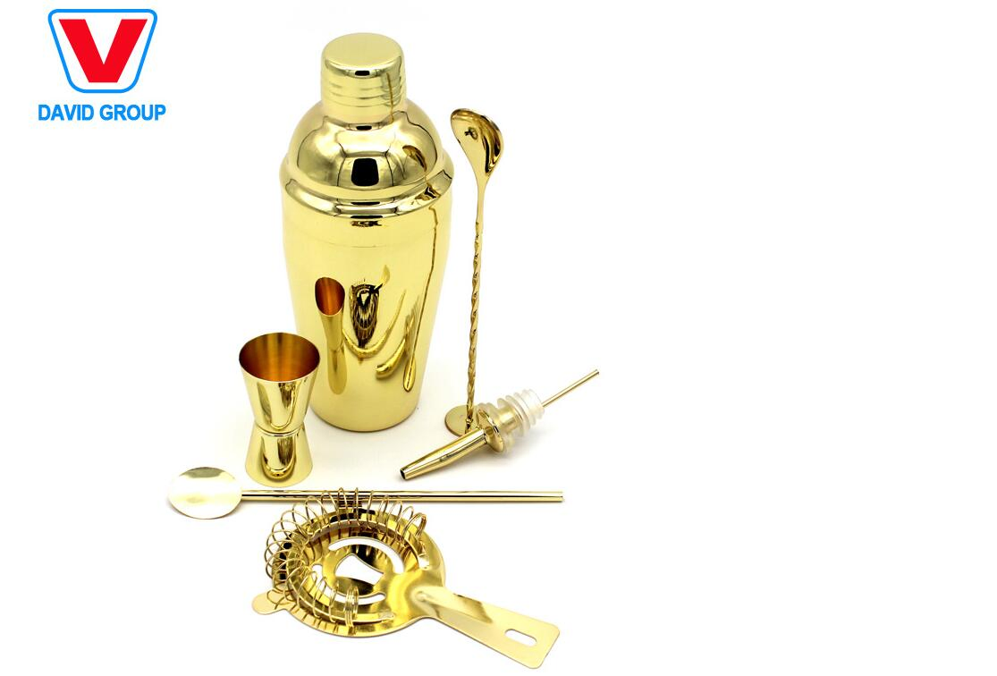 6PCS 700ml Stainless Steel Black Cocktail Shaker Set Shaker