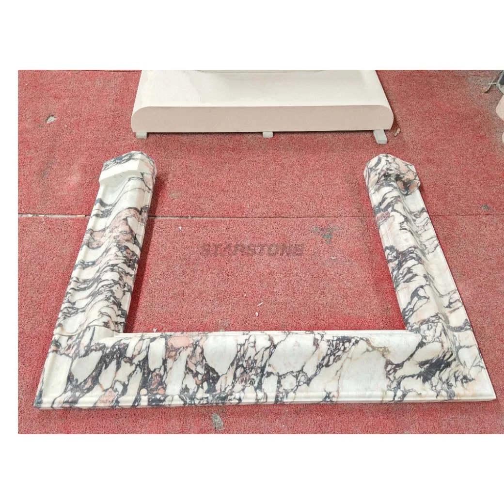 Luxury Calacatta Violar Marble Mantel Indoor Marble Fireplace Surround for Villa & Home Decoration