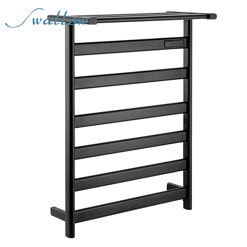 New 304 Stainless Steel Carbon Fiber Tube Heated Towel Rail Electric Towel Warmer Matt Finish Anti-Fingerprint