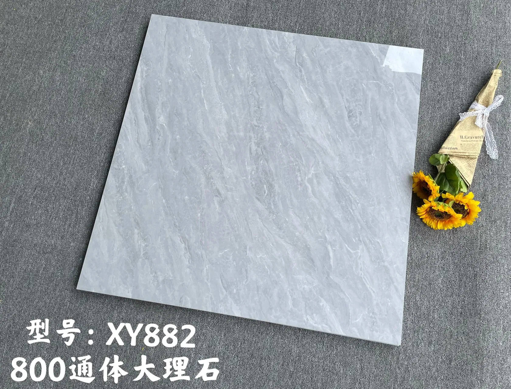 China Guangdong Ceramic Marble Texture Floor Living Room Modern Gray 800*800 Bedroom Brick Marble Porcelain Stair Tile Non-Slip Marble