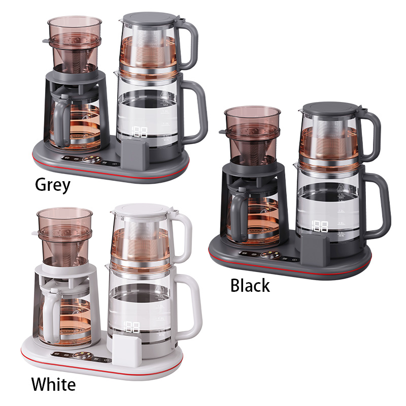 1500W Multifunctional Glass Kettle Smart Wireless Double Kettle Electric Teapot Coffee Pot Set Temperature Control Digital