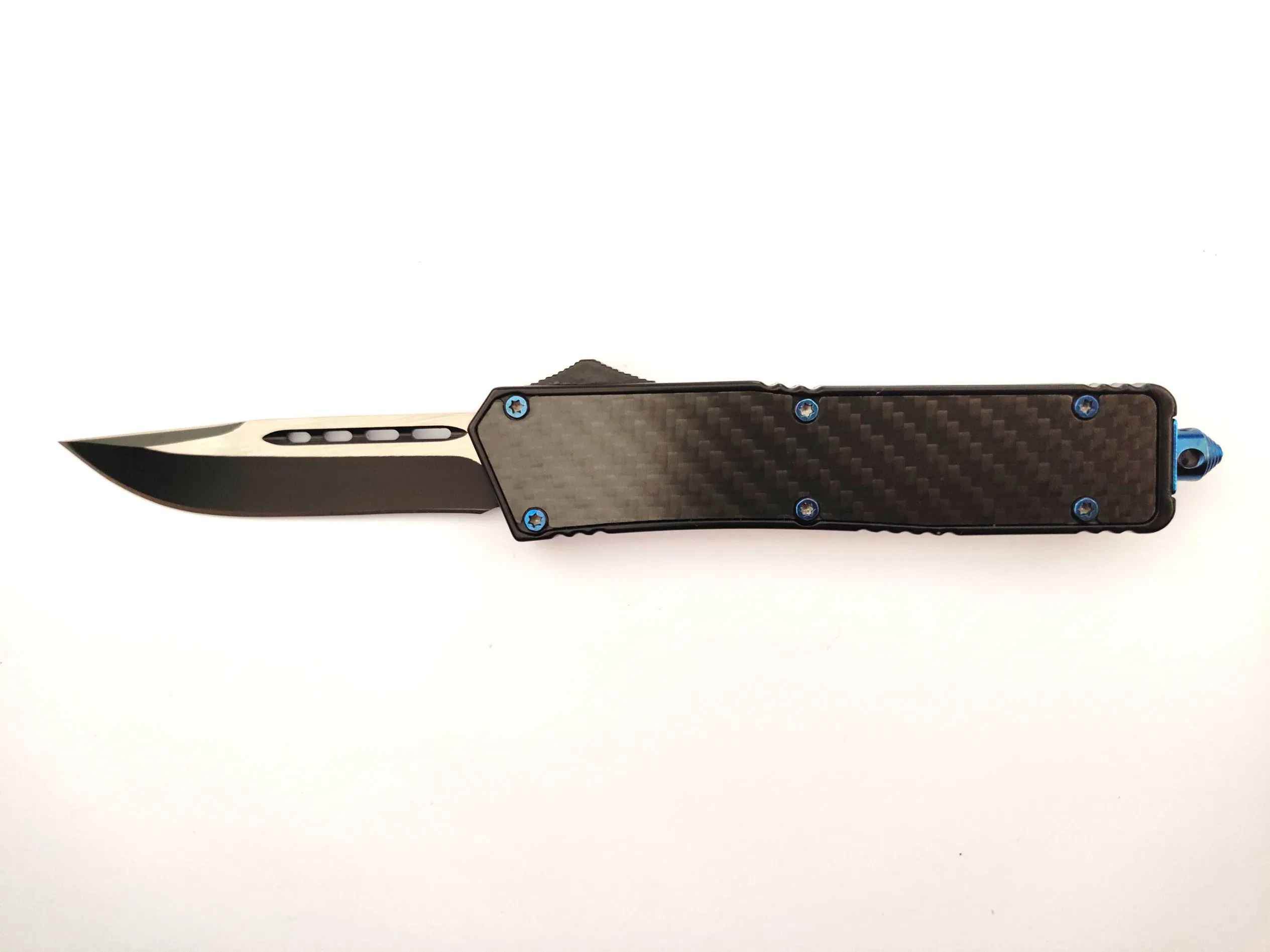 Carbon Fiber Double Edge Blade Folding Stainless Steel Outdoor Otf Pocket Knife