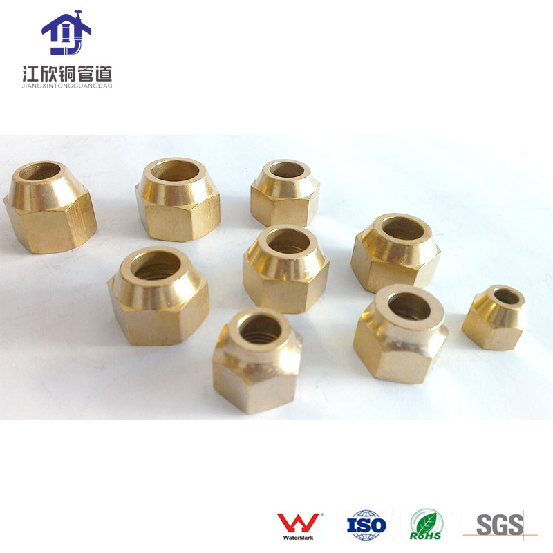 Refrigeration Brass Nut Air Conditioner Pipe Parts Brass Connection