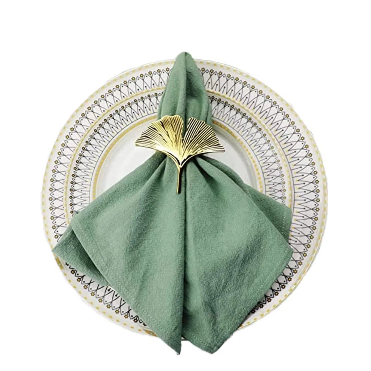 Metal Ginkgo Leaf Napkin Buckle Kitchen Napkin Rings for Wedding Table Decoration
