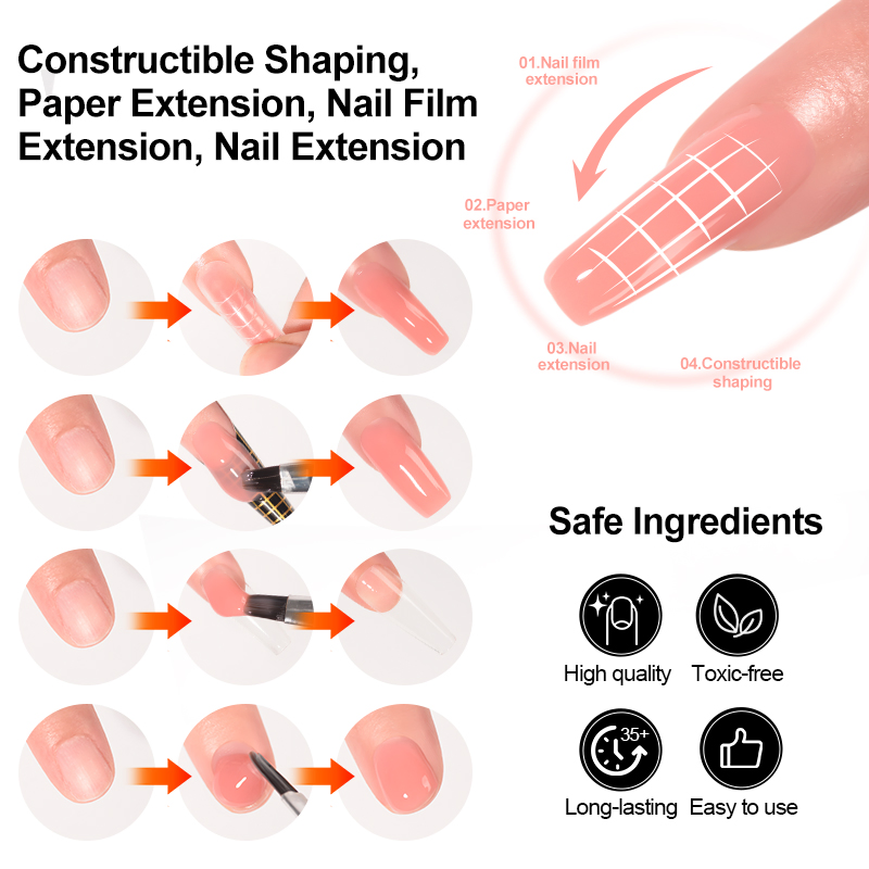 R S Nail Custom Logo Nail Extension Hard UV Gel High Quality 360 Colors Builder Nail Gel Polish