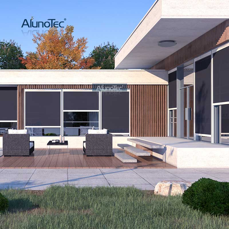 Automatic Outdoor Aluminium Waterproof Zip Track Roller Blinds
