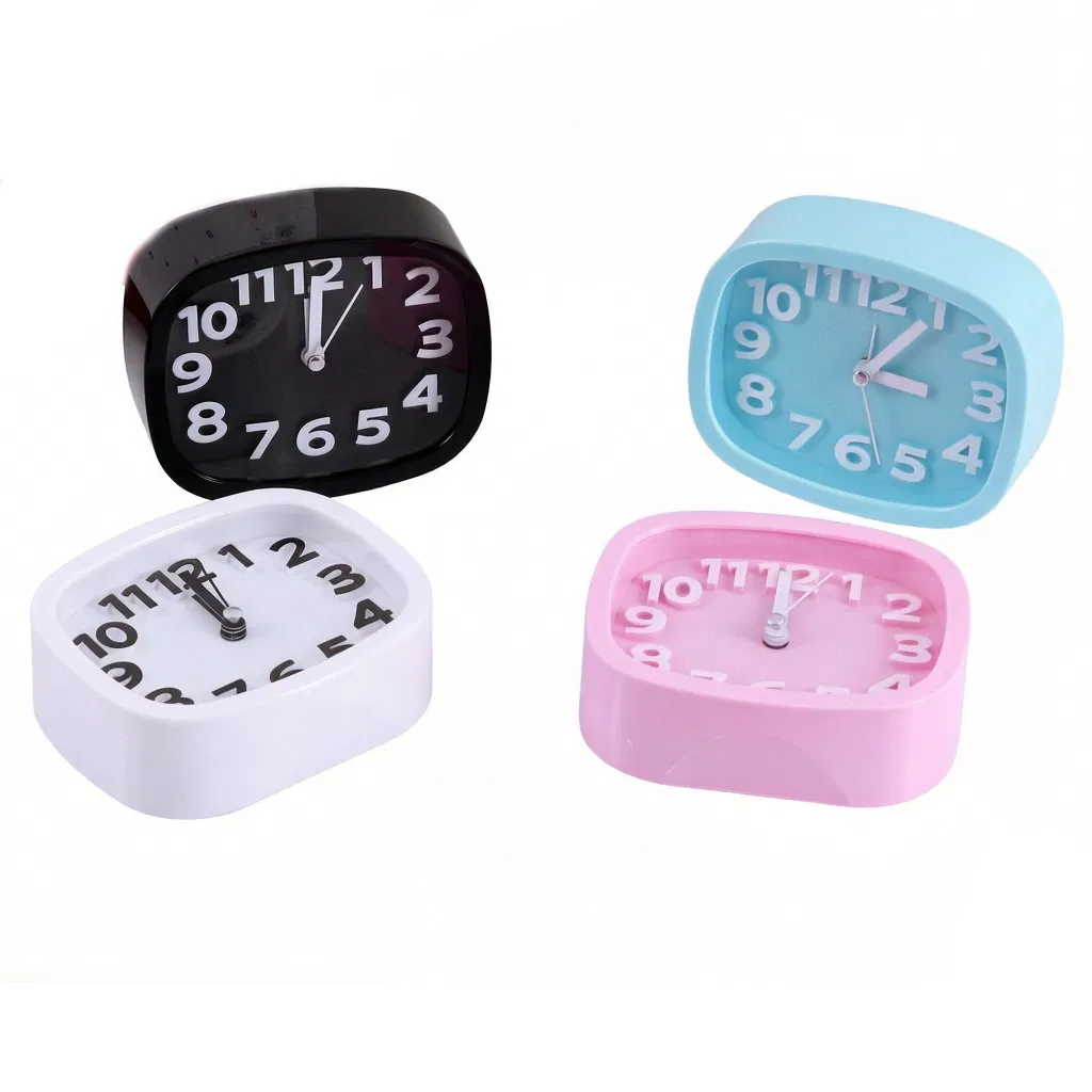 Foska 8inch Desk Plastic Assorted Colors Digital Squared Alarm Clock