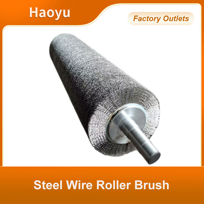 Industrial Spiral Coil Roller Brush Steel Wire Roller Polishing Brush Cylindrical Steel Wire Brush Roller Deburring Descaling Steel Wire Roller Brush