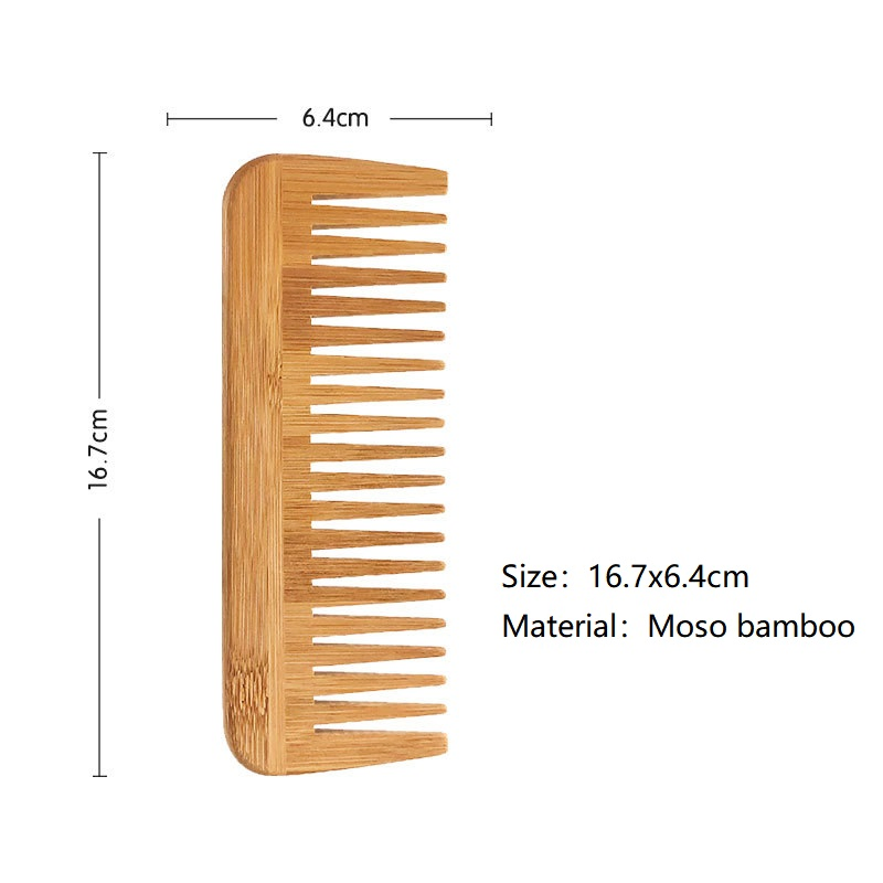 Personalized Bamboo Wooden Hair Styling Comb Manual Flat Beard Comb Brush