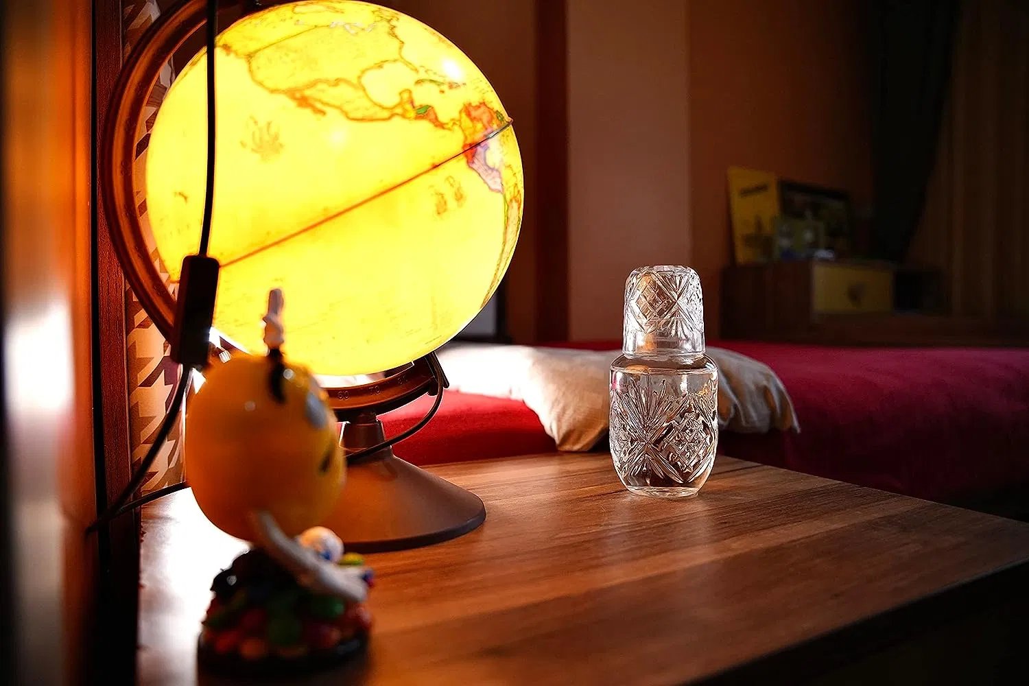 Bedside Night Carafe Pitcher and Water Glass Tumbler Set