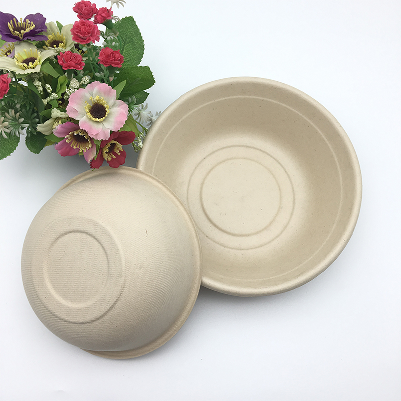 Brown Color Unbleached Biodegradable Sugarcane Bagasse Salad Bowl