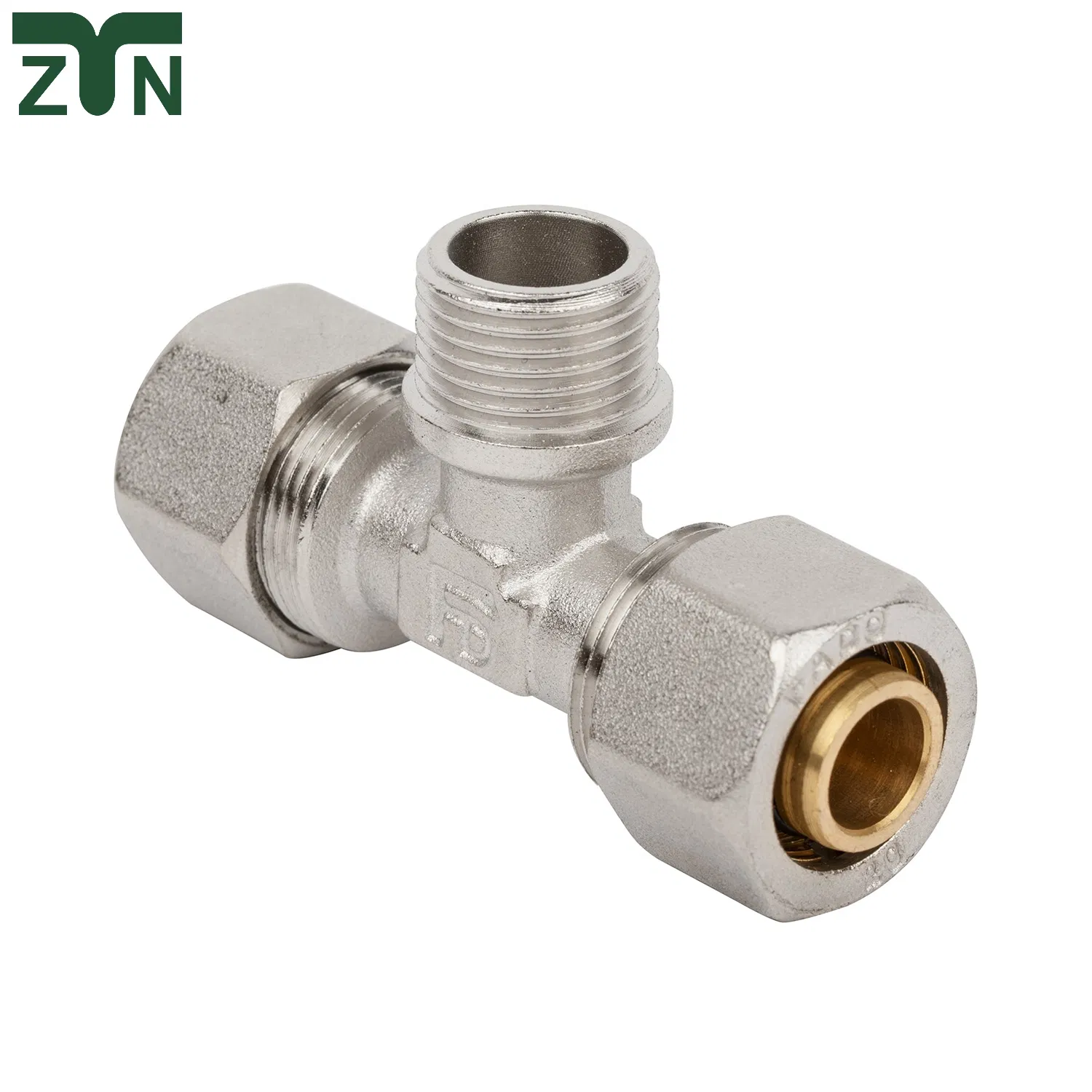 Tee Reducing Thread Connector Compression Brass Fittings Double Ferrule Pipe Fitting