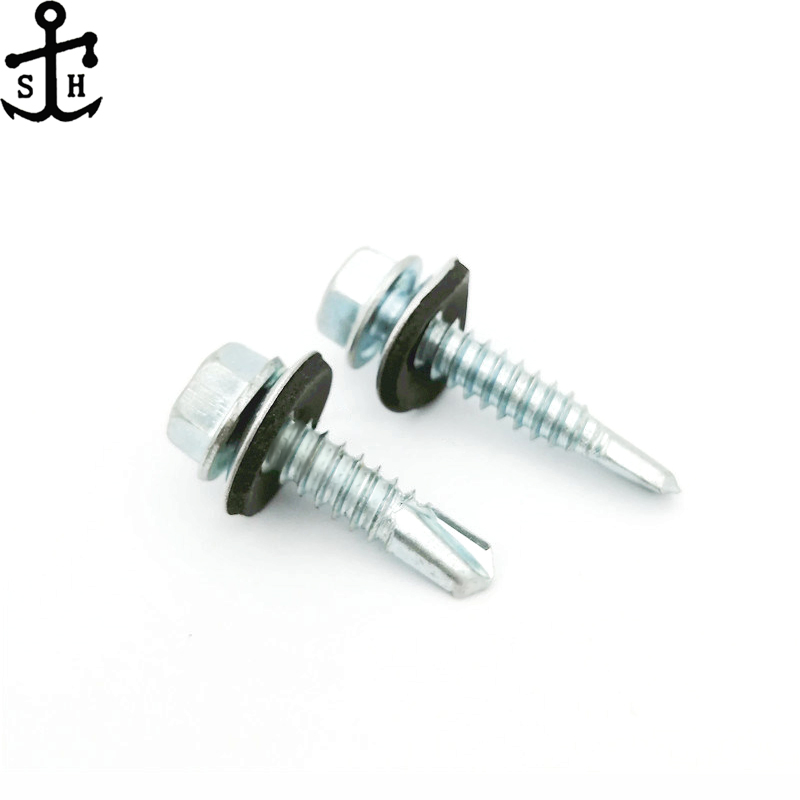 Chinese Roof Screw Hex Head Self Drilling Screw with Black EPDM Washer Bonded