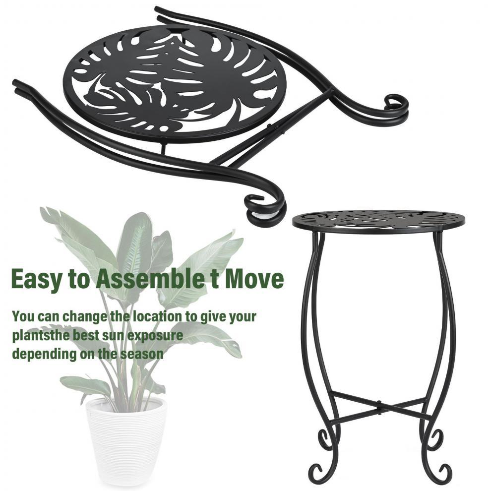 Rustproof Decorative Black Removable Table Potted Holder Outdoor Plant Stands