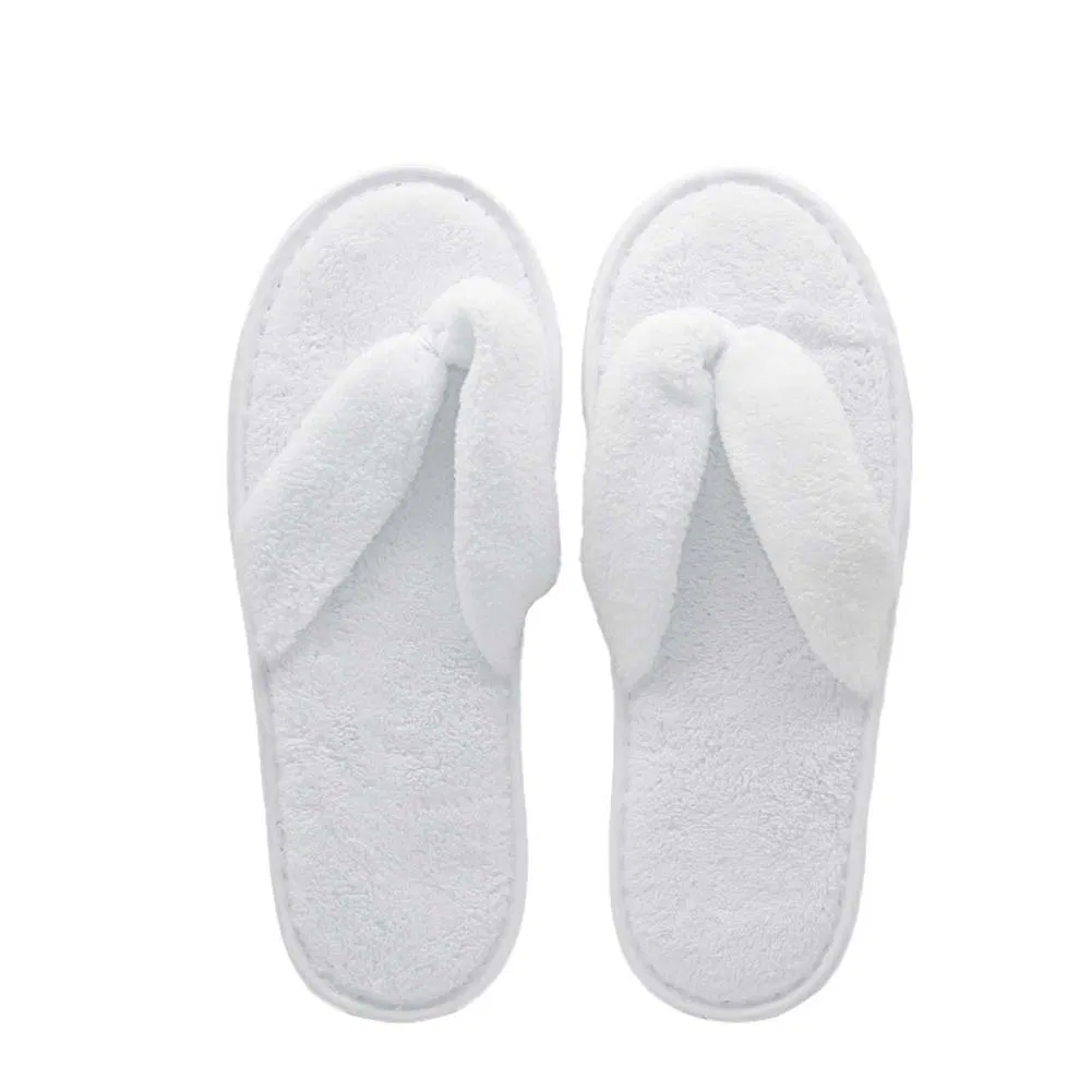 Cost Effective One-Time Anti-Slip Washable Flip Flops in Green/White/Gray/Canary/Pink/Purple with Coral Velvet Fabric for Women and Man in The Hotel/Airline