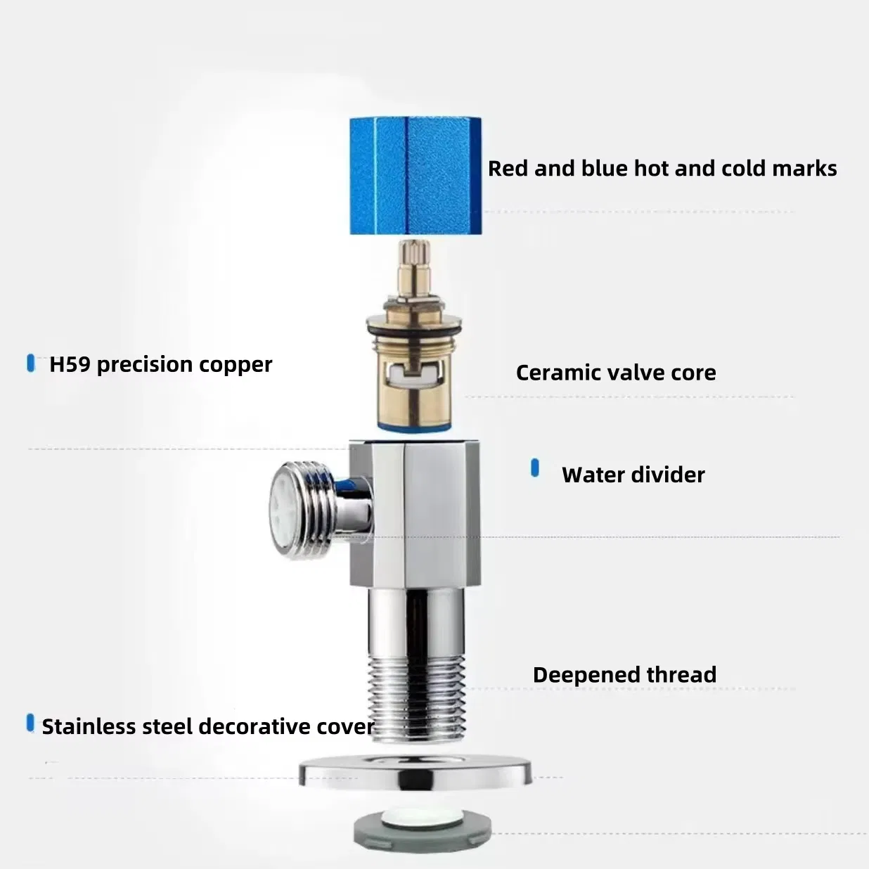 Copper Triangle Water Stop Valve Toilet Corner Valve Thickening Accessories