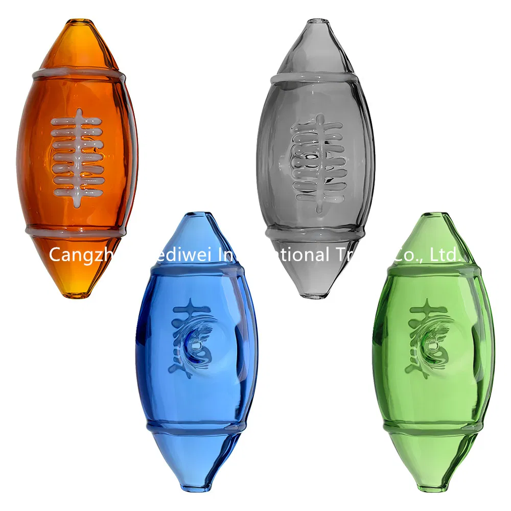 Rugby Design Glass Hand Pipe Smoking Pipe Oil Burner Factory Wholesale
