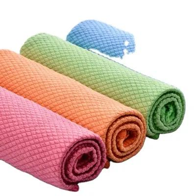 Factory Price Customized Fish Scale Microfiber Polishing Cleaning Cloth Glass Dishcloth Cloth Towel