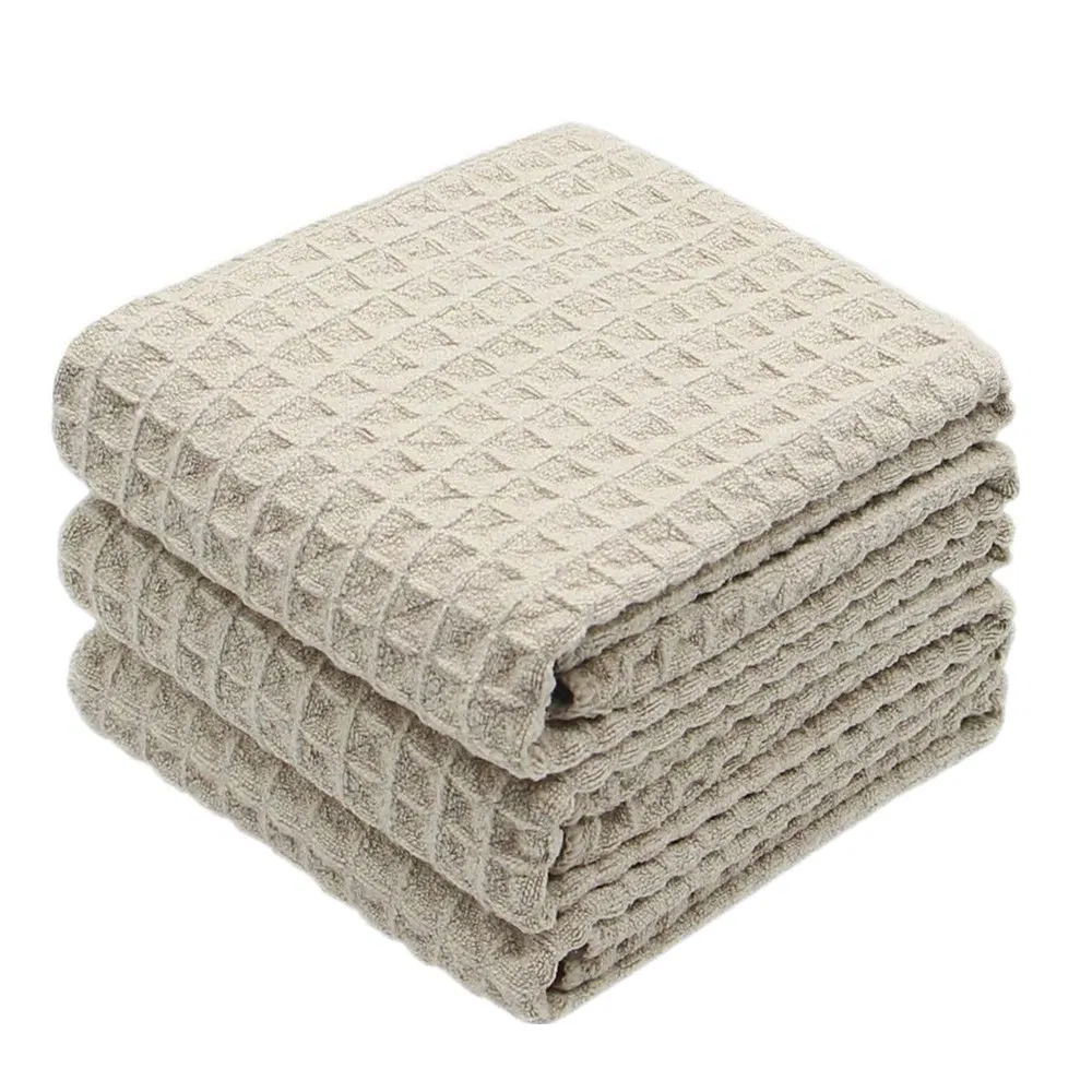 Customized Super Absorbent Microfiber Waffle Weave Kitchen Dishcloth Cleaning Towels