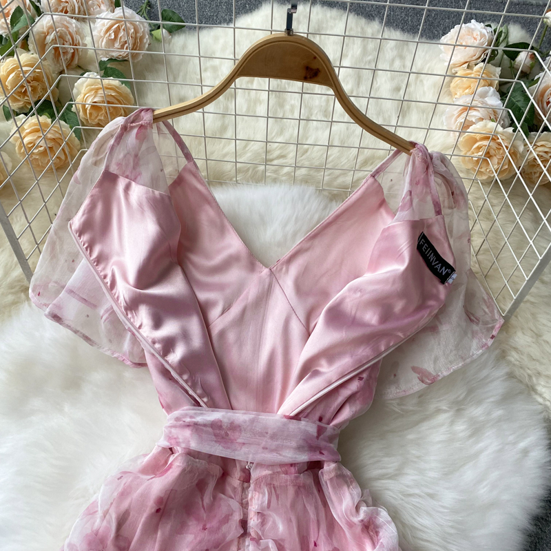 Платье женское повседневное с цветочным принтом