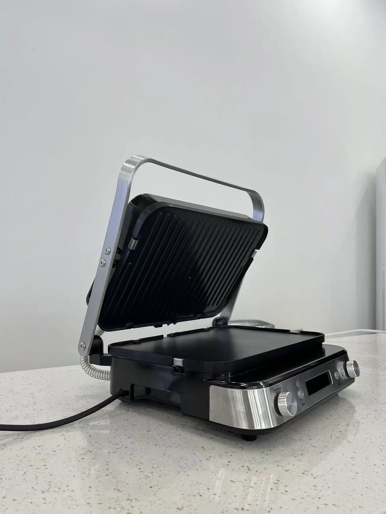 1600W Electric Contact Grill with Digital Display and Time Control