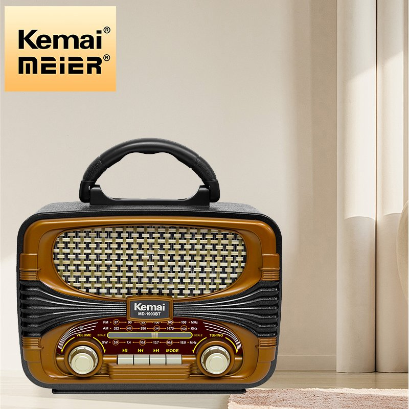 FM Am Sw 3 Band Cheap Vintage Retro Wooden Desk Radio Recorder Player Gold USB Rechargeable Portable Radio