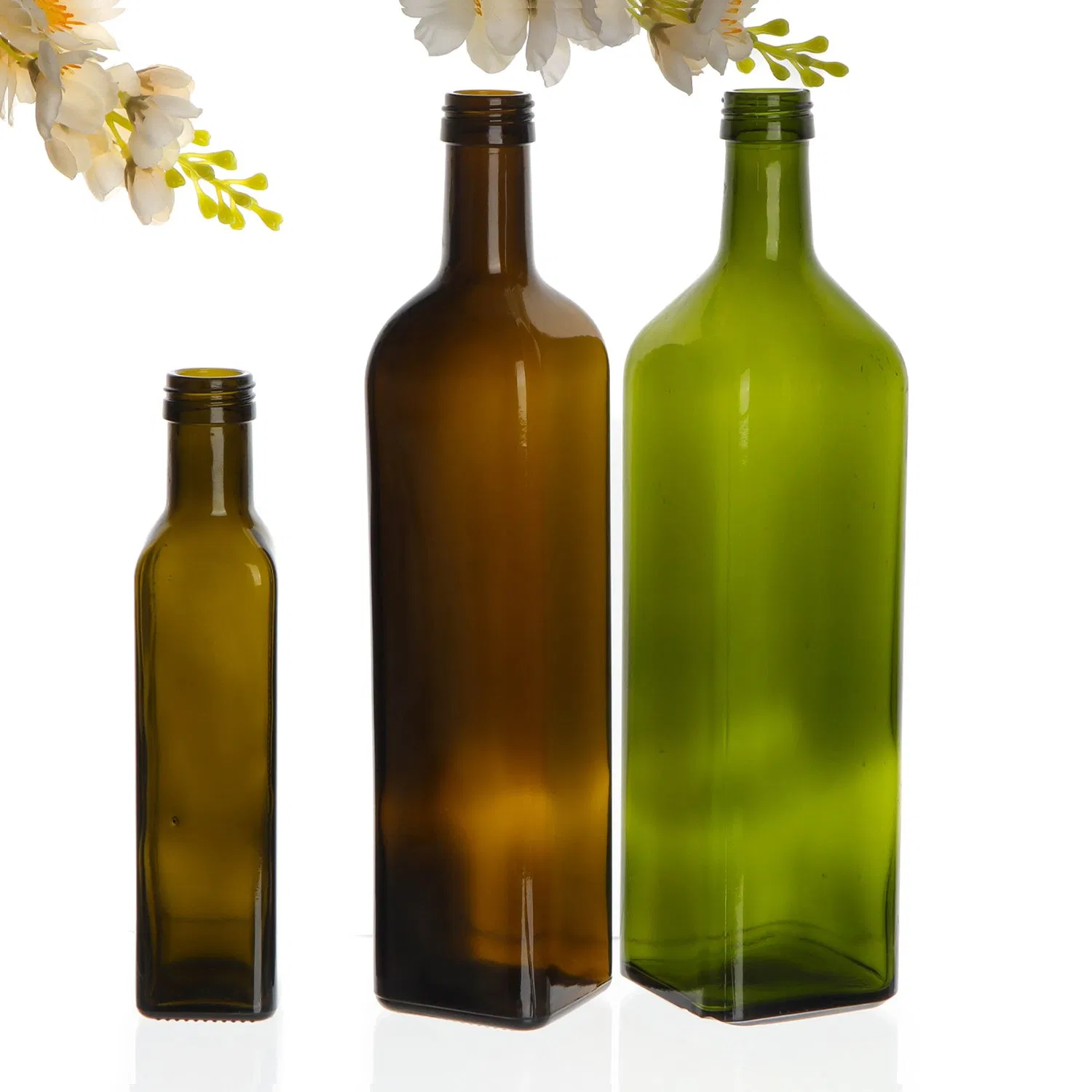 Cheap Price 250ml 500ml 750ml 1L Clear Square Olive Oil Glass Bottle