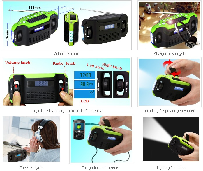 Радиофонарь с солнечной панелью и динамо-машиной