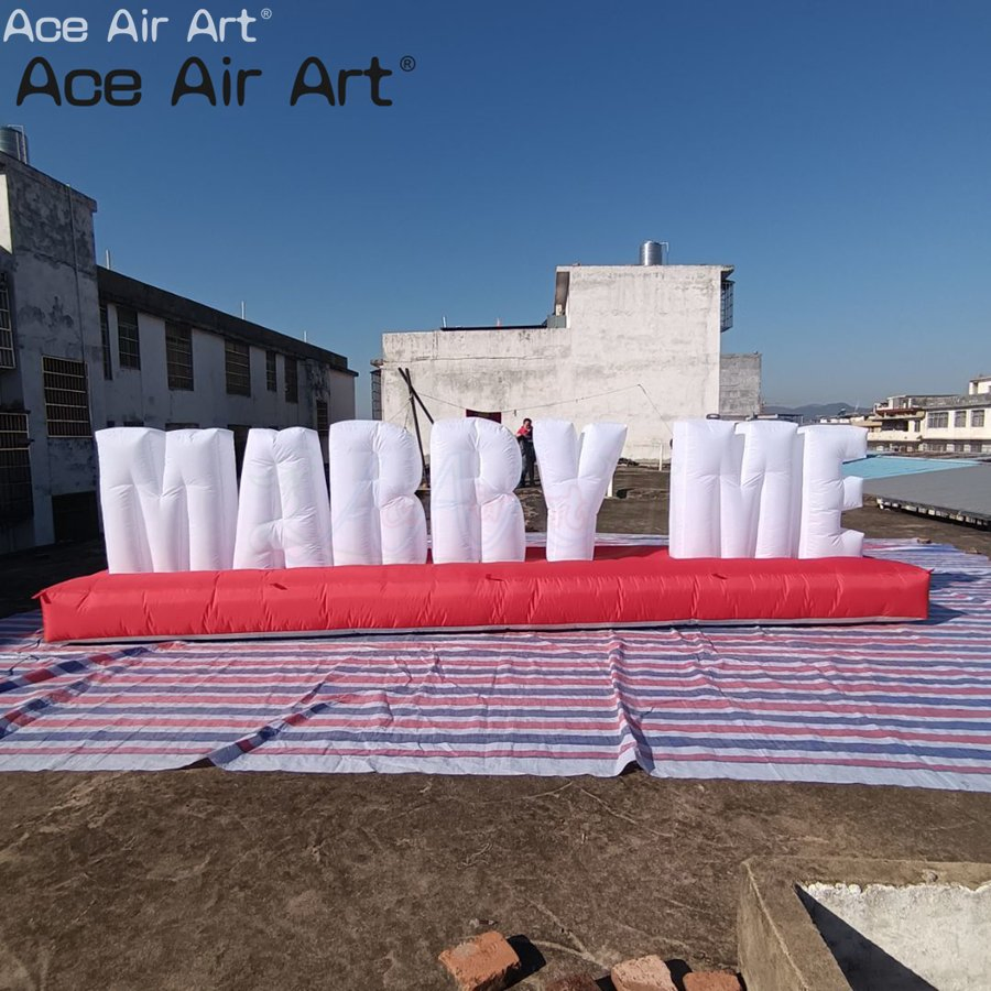 Custom Inflatable Text 'marry Me' for a Marriage Proposal, Creating a Surprise.