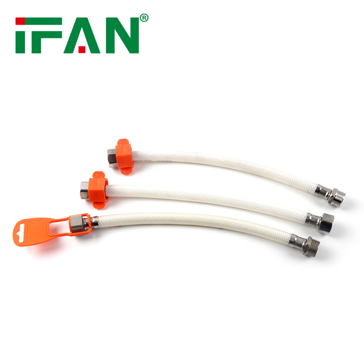 Ifan Factory Price Nylon Flexible Hose 1/2" Flexible Hose Iron Cap Iron Core Plastic Nylon Flexible Hose