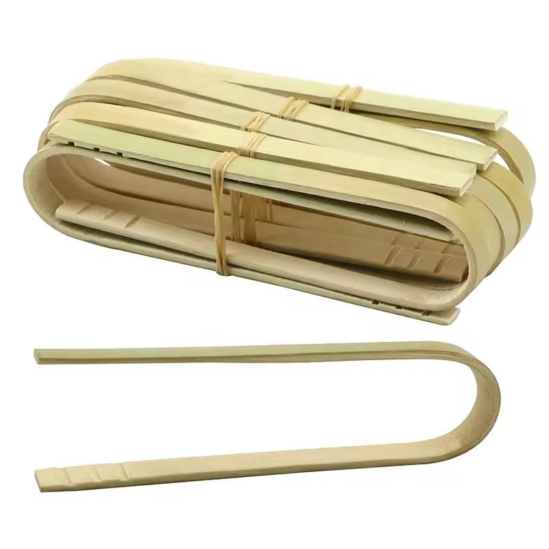 U-Shape Bamboo Bread Toast Tongs for Picking Food Cooking BBQ Tongskitchen Utensils