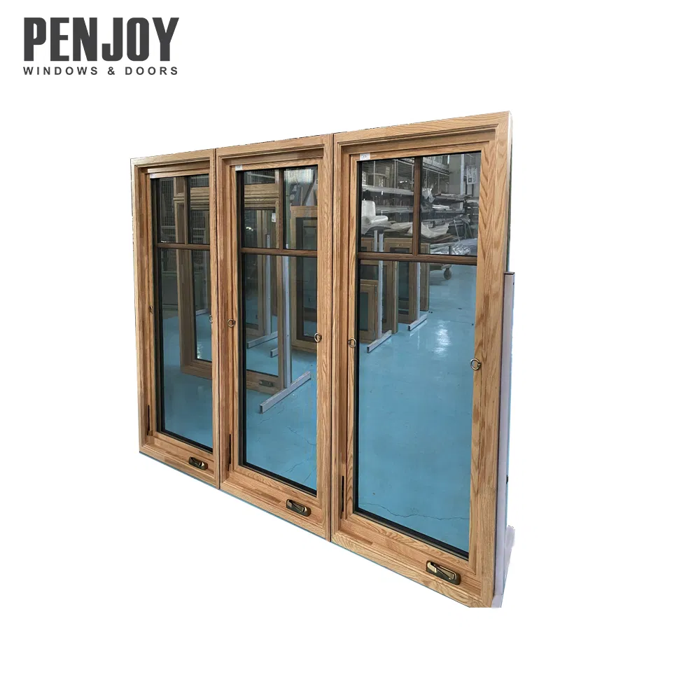 Penjoy Energy Efficient Wood Aluminum Clad Hand Operated Crank Casement Window