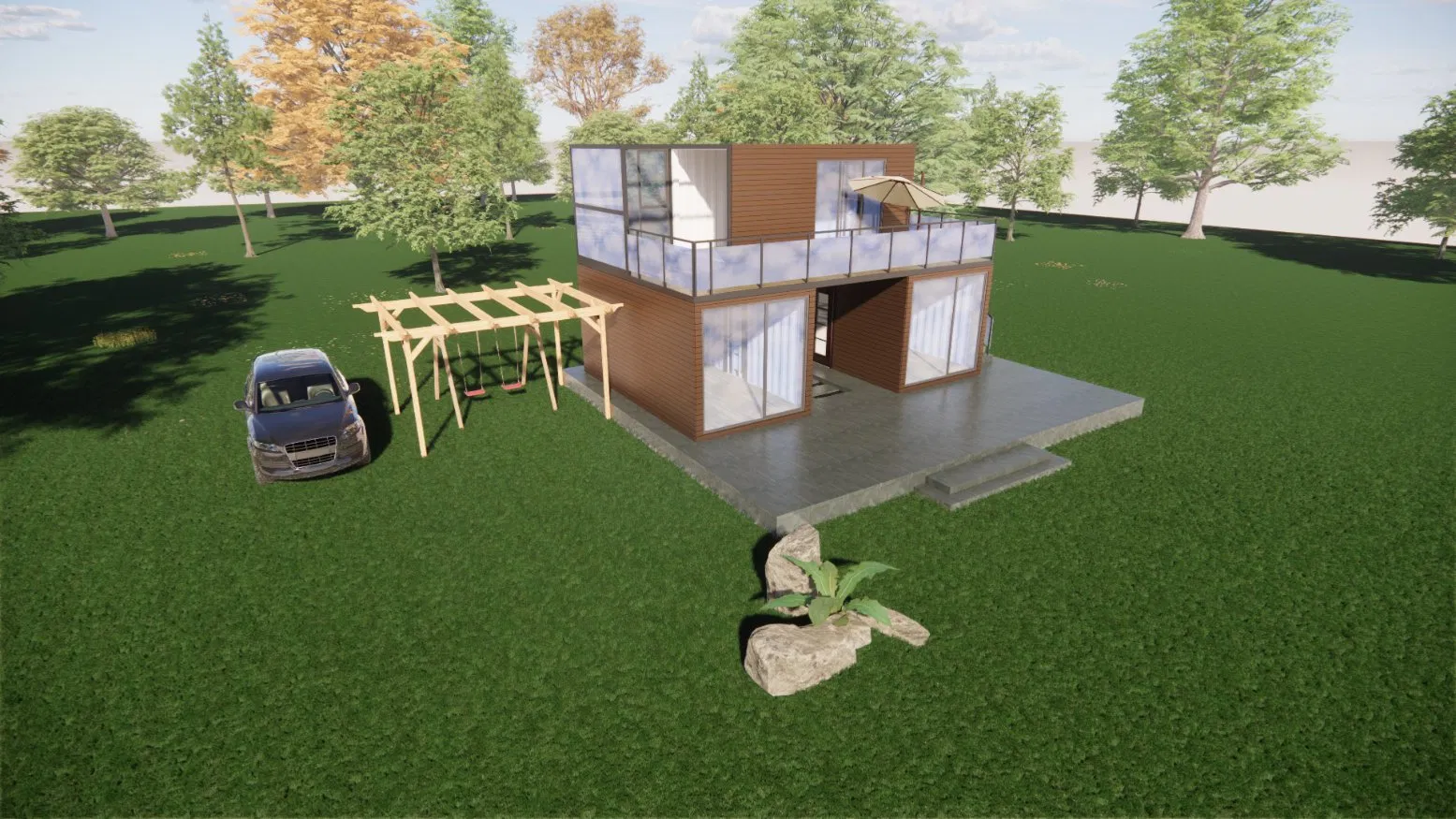 Low Cost Customized Prefabricated/Prefab Steel Structure Container House/Home/Office/Hotel with Bedroom/Kitchen/Bathroom/Living Room/Toilet