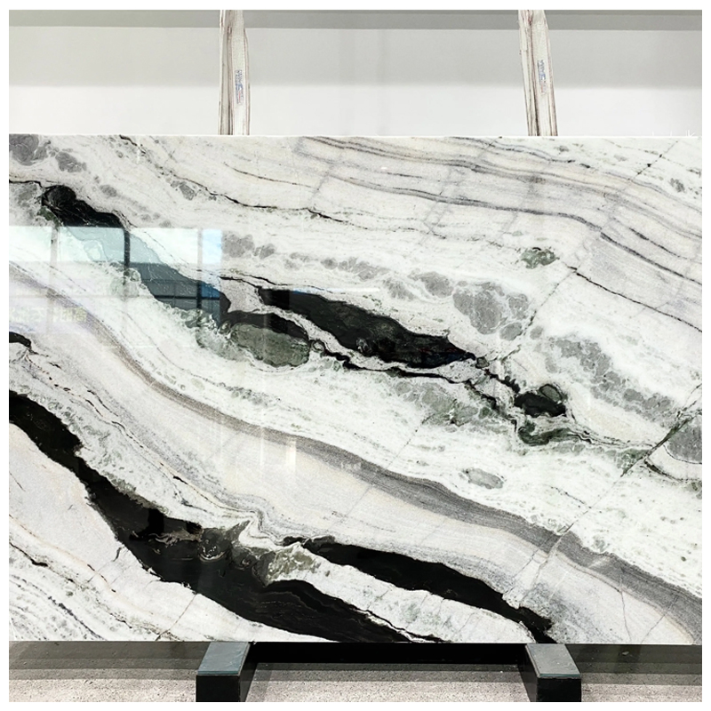 Black and White Panda Quartzite Slabs for Countertops