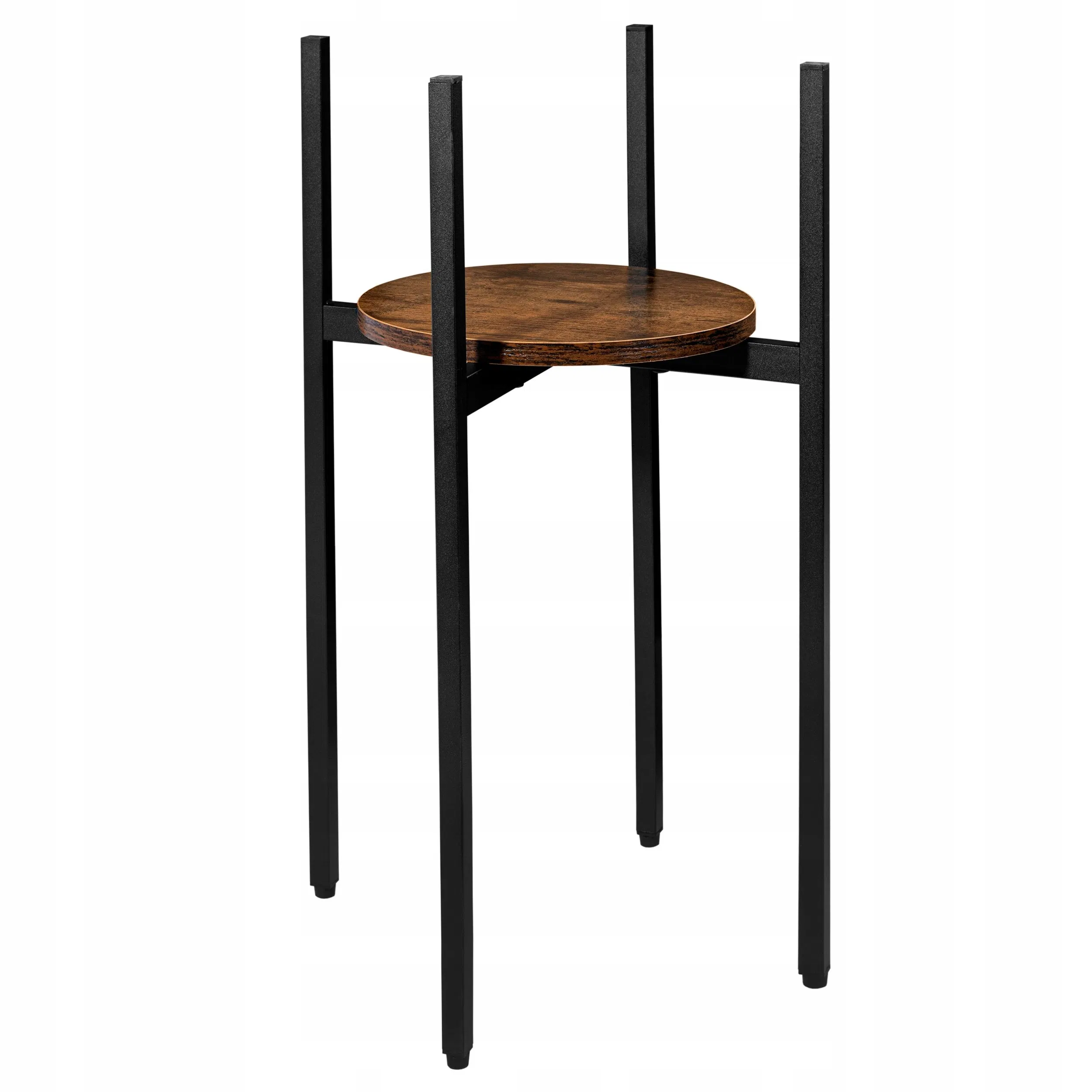 Wood Metal Plant Rack Round Flower Plant Stand Indoor Outdoor Flower Stand Display