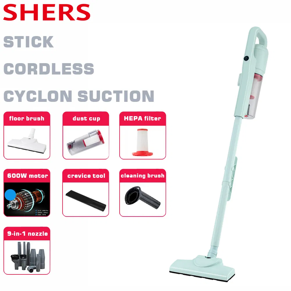 Household Cordless Vacuum Cleaner with 9-in-1 Brush Nozzle Mite Removal Brush