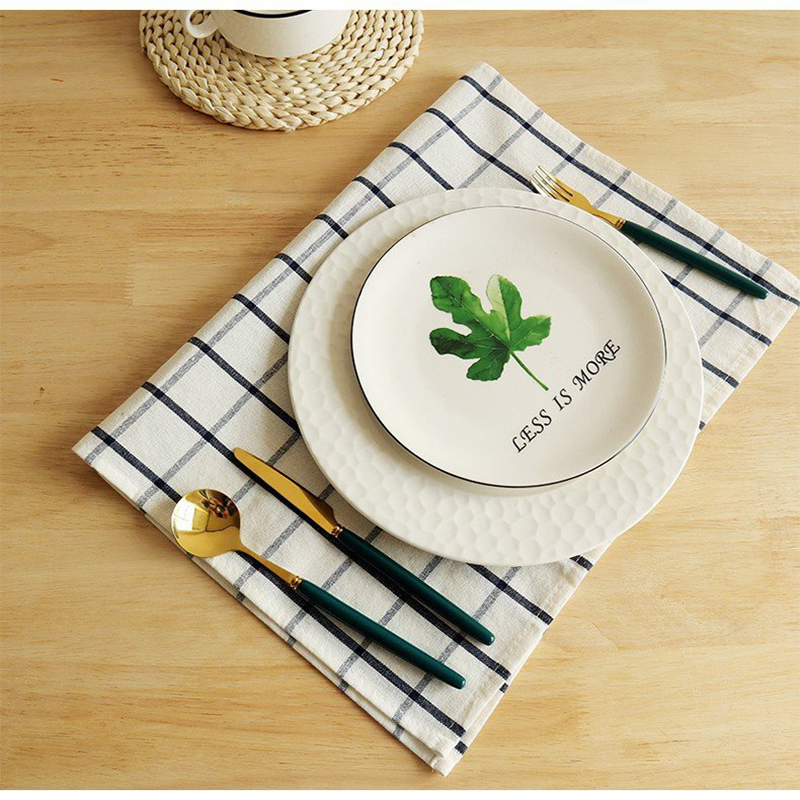 Blue Striped Cotton Kitchen Napkin Cloth Gourmet Table Cloth Tea Towel