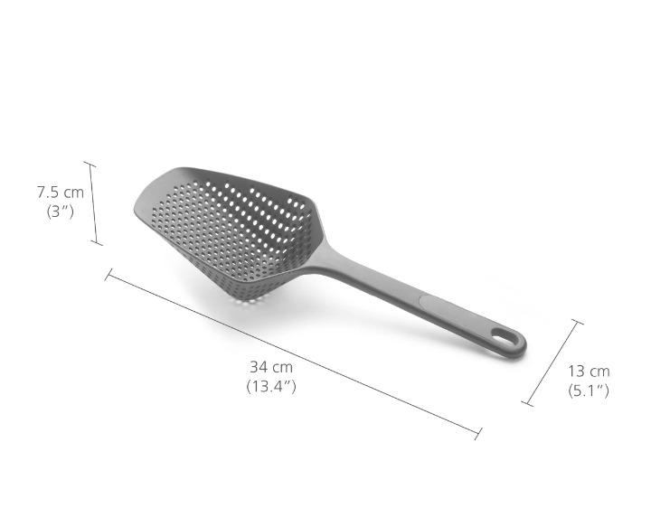 Black Large Pasta Scoop Colander Spoon Strainer Serve Heat Resistant Drainer