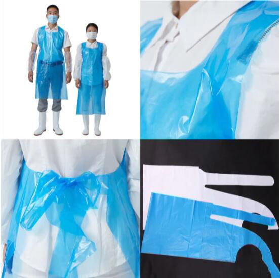 Customized Disposable Plastic Aprons Waterproof Medical /Kitchen Apron PE Apron